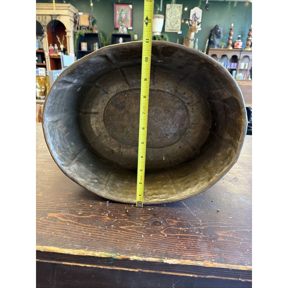 Vintage Hammered Brass Planter - Picture 8 of 8
